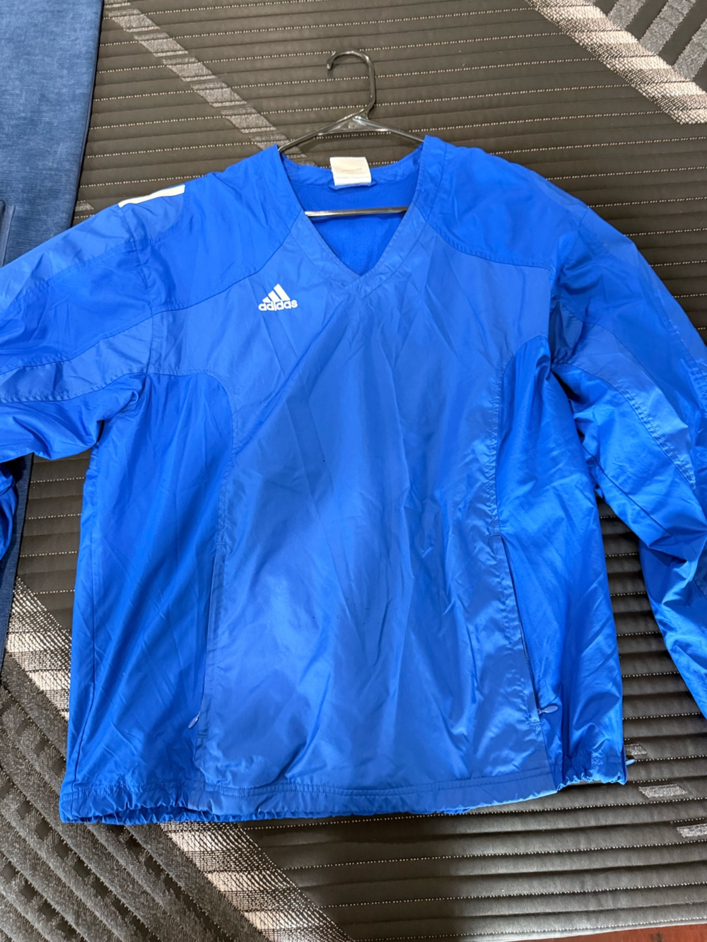 adidas Bright Blue Kids' Rain Jacket with Logo